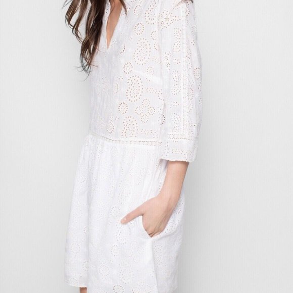Zadig & Voltaire Riva White Eyelet Lace Dress, Small - Picture 1 of 14